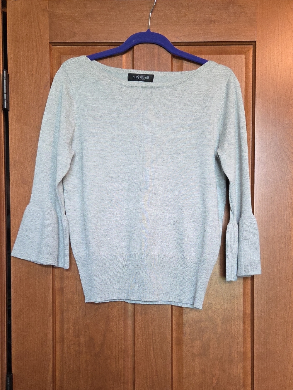 August Silk Light Gray Crewneck Sweater